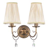 WANDLEUCHTE Delia Cognac L: 39 cm 6W - Cognac, KONVENTIONELL, Glas/Textil (39/25/36cm)