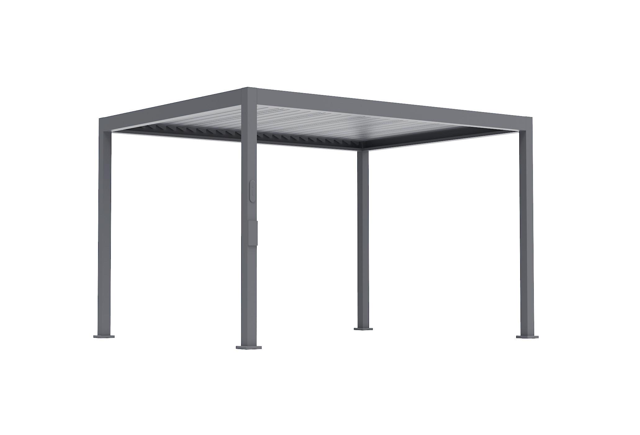 Pergola Core +110 ca. 3x4m LED Aluminium,Lamellen verstellbar - Anthrazit, Basics, Metall (393/250/300,2cm) - Gardenson