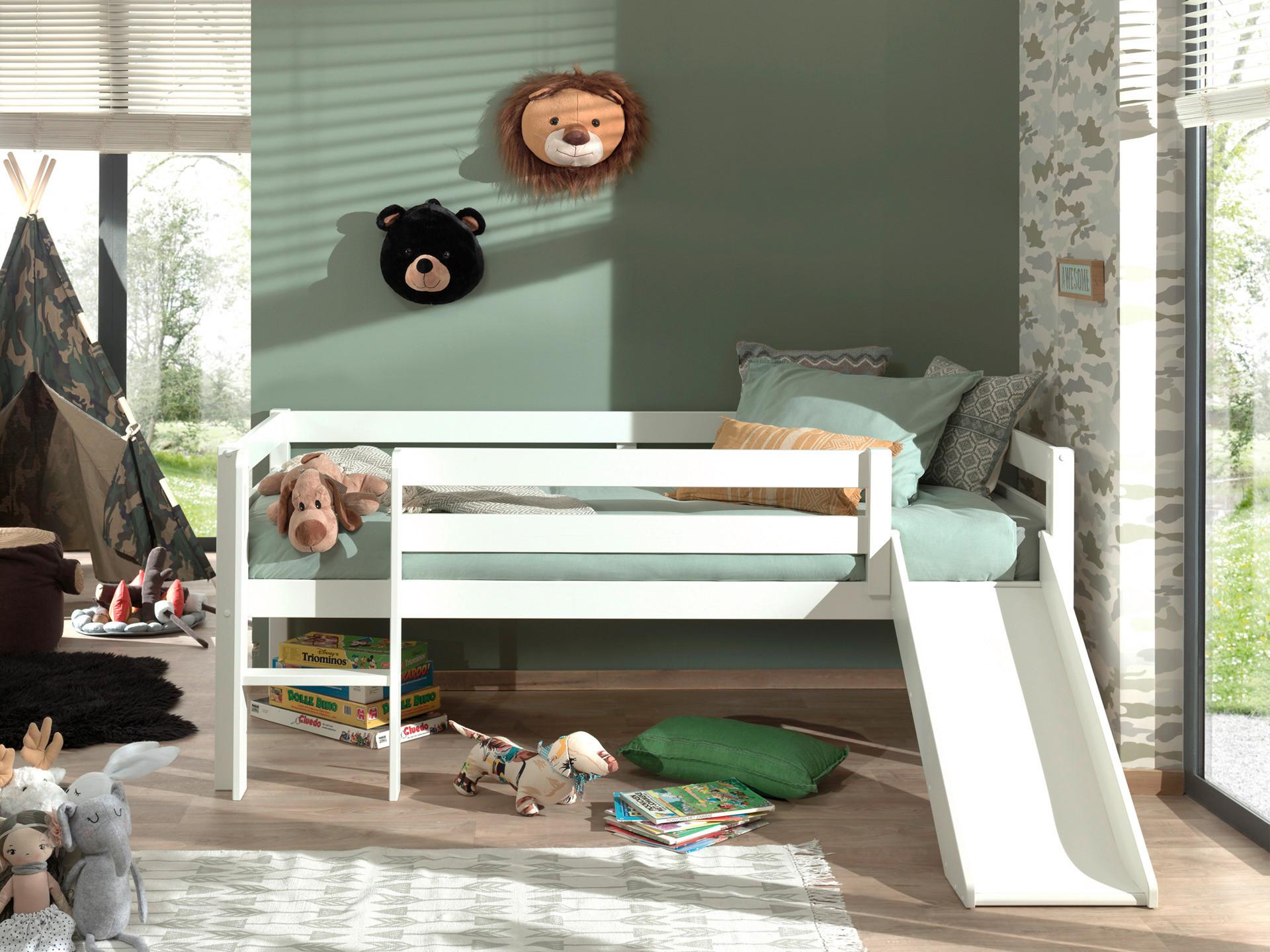 Spielbett Pino Weiß lackiert 90x200cm - Weiß, MODERN, Holz/Holzwerkstoff (90/200cm) - MID.YOU