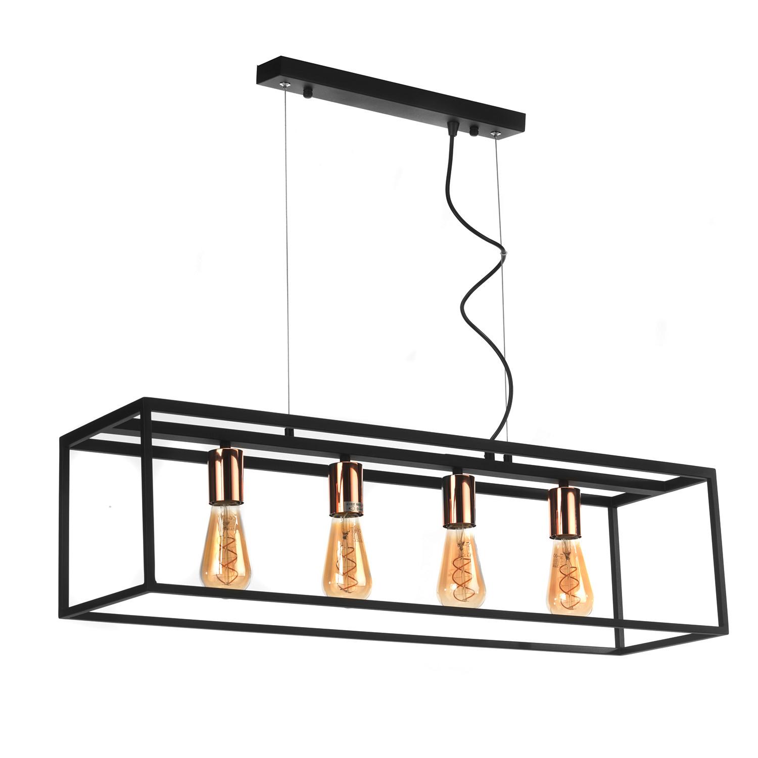 Hängeleuchte 4931/S - Schwarz/Kupferfarben, Design, Metall (85/22/110cm)