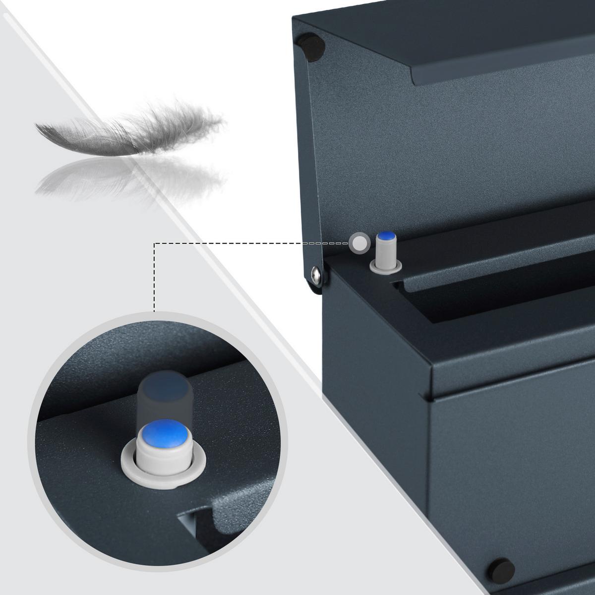 Briefkasten Grau B: 37 Cm - Grau, Basics, Metall (37/37/10,5cm)