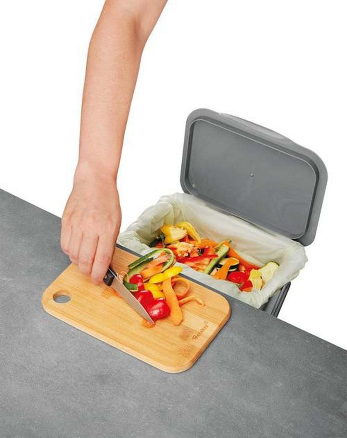 Abfallsammler Bin Tex 4 L Grau Zum Einklemmen BxHxT 25x20x19 cm - Grau, Basics, Kunststoff (25/20/19cm) - Metaltex