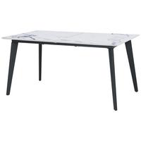Esstisch Alvaro - Schwarz/Weiß, LIFESTYLE, Holzwerkstoff/Metall (180/220/75/100cm) - MID.YOU