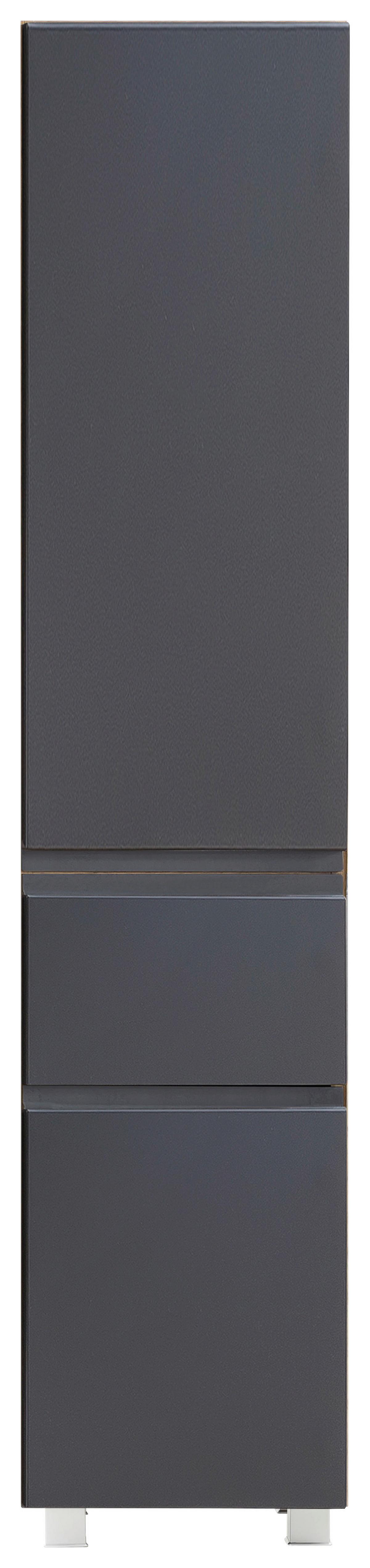 Hochschrank Varese B: 40 Cm Grau/eiche Wotan - Eiche Wotan/Grau, MODERN, Holzwerkstoff (40/180/35cm) - Held