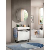 Badezimmer Riff Weiß B: 70 Cm - Schwarz/Weiß, MODERN, Holzwerkstoff (70cm) - MID.YOU