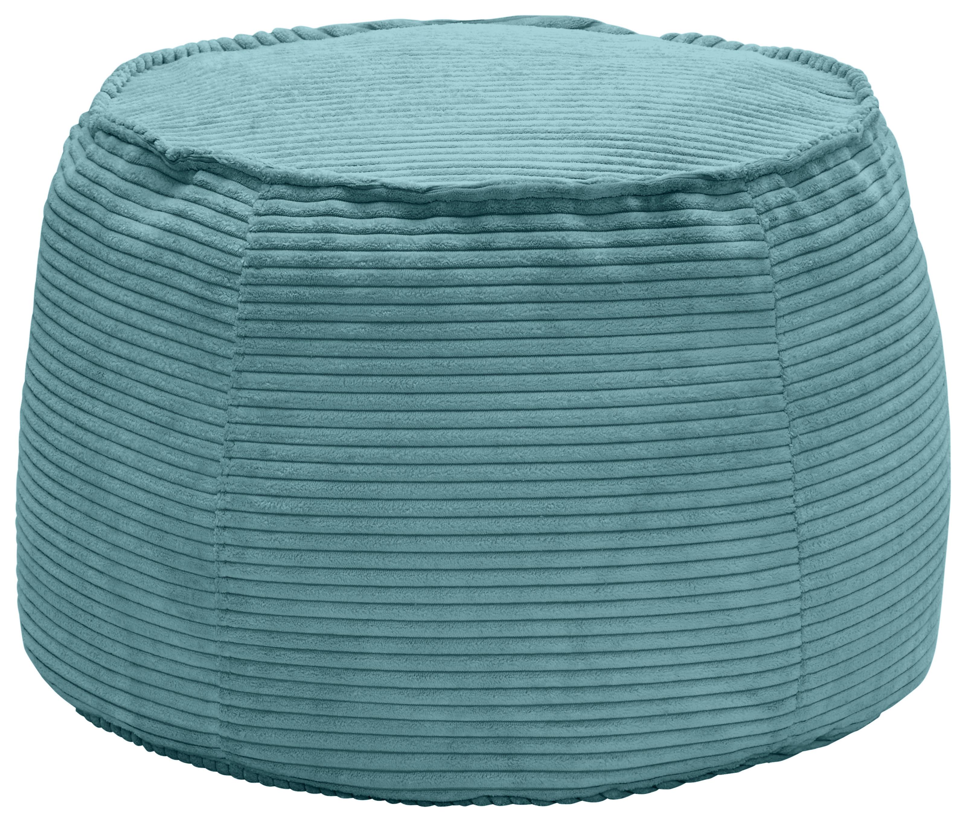 Taburet LUCYLLA, petrolejový manšestr - petrolej, Moderní, textil (60/60/38cm) - Mömax