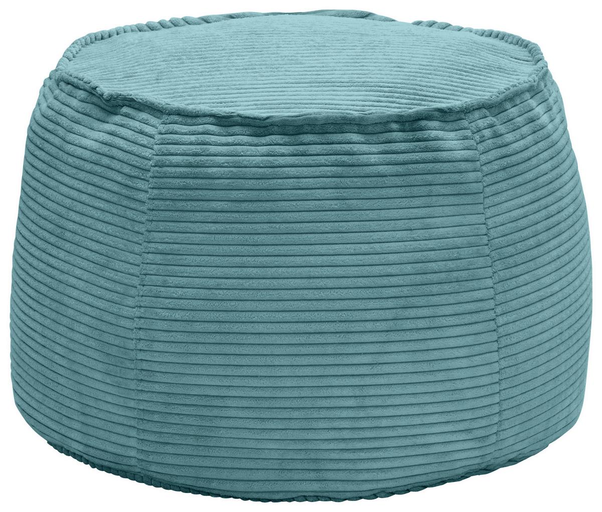 Taburet LUCYLLA, petrolejový manšestr - petrolej, Moderní, textil (60/60/38cm) - Mömax