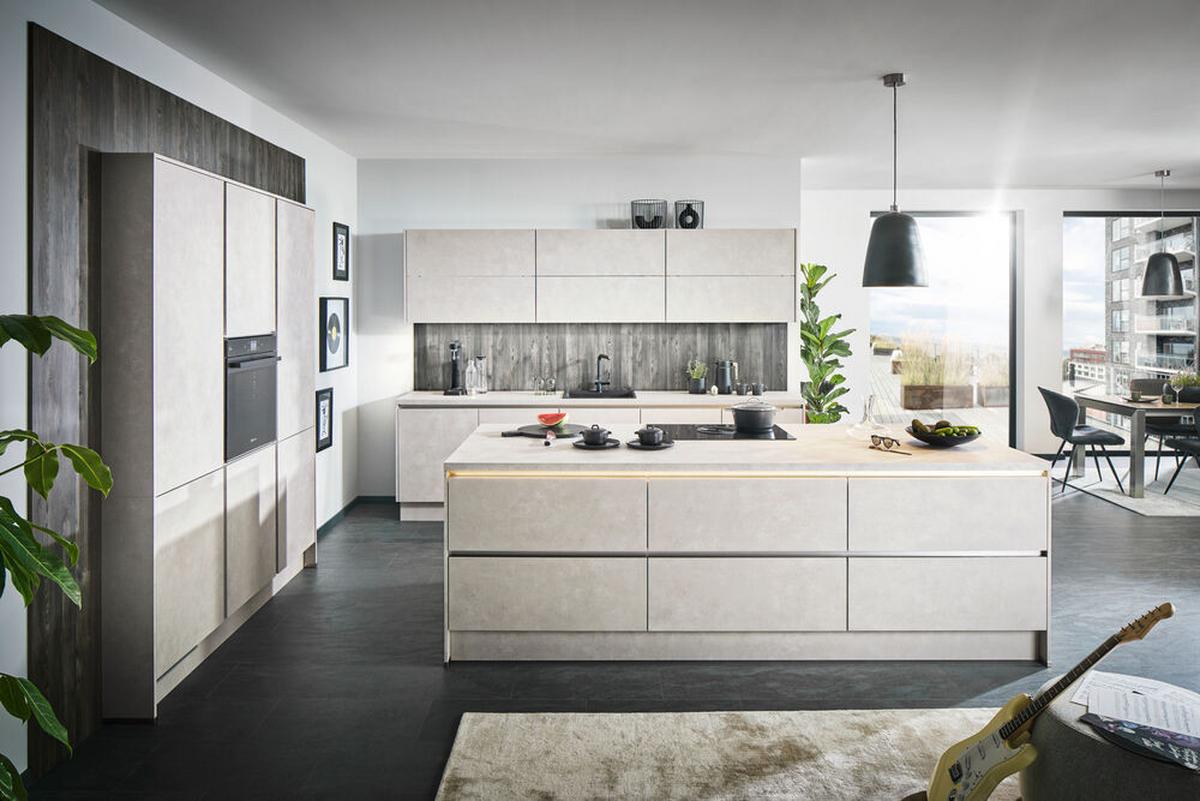 Einbauküchen Pn 100 Frei Planbar Modernes Design - Hellgrau, Holzwerkstoff - Pino
