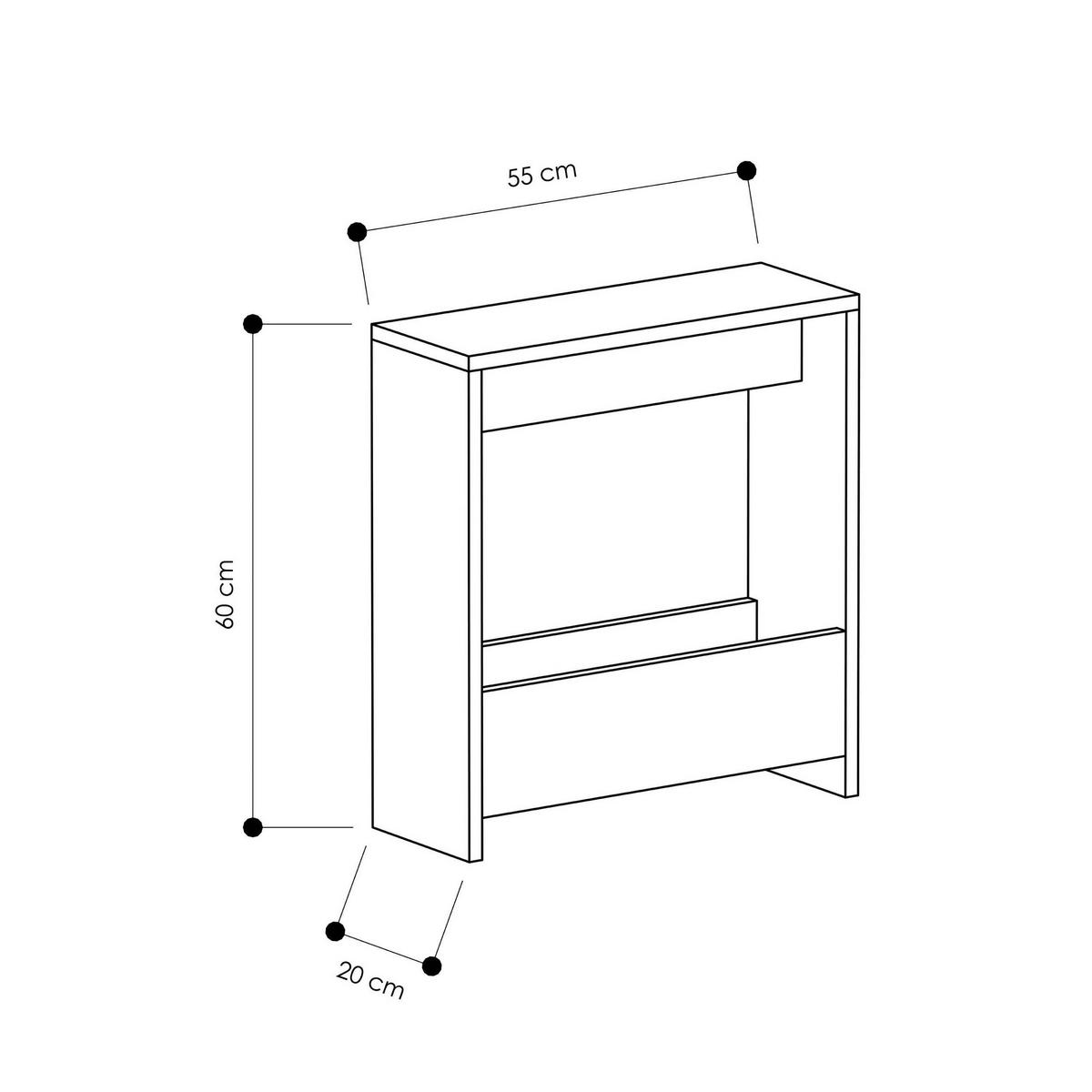 Beistelltisch Simpi Beistelltisch - Weiß, Design, Holzwerkstoff (55/20/60cm) - Livetastic