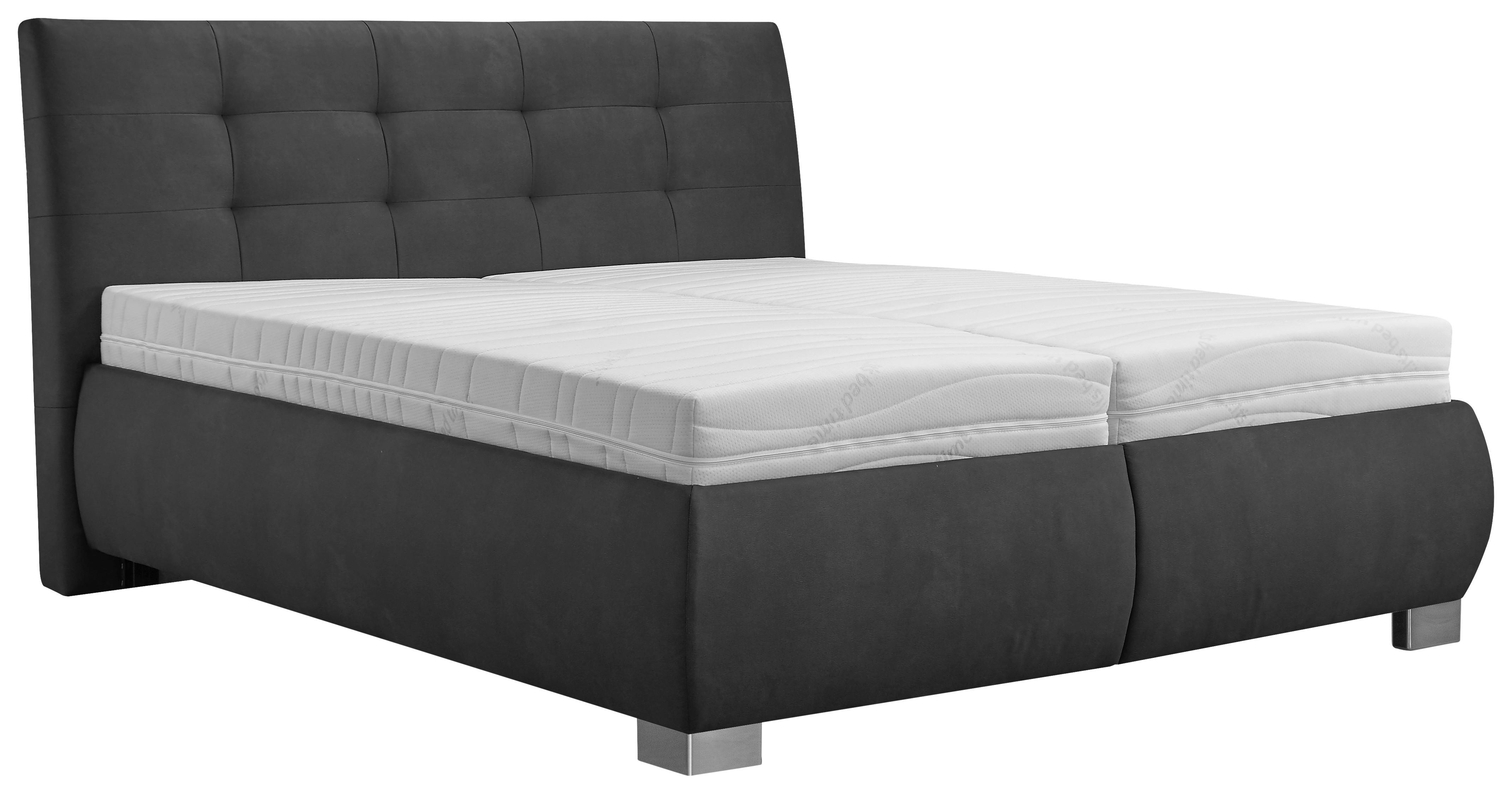 Čalouněná postel s roštem Universe, 160x200, hnědá - hnědá, Moderní, textil (160/200cm)