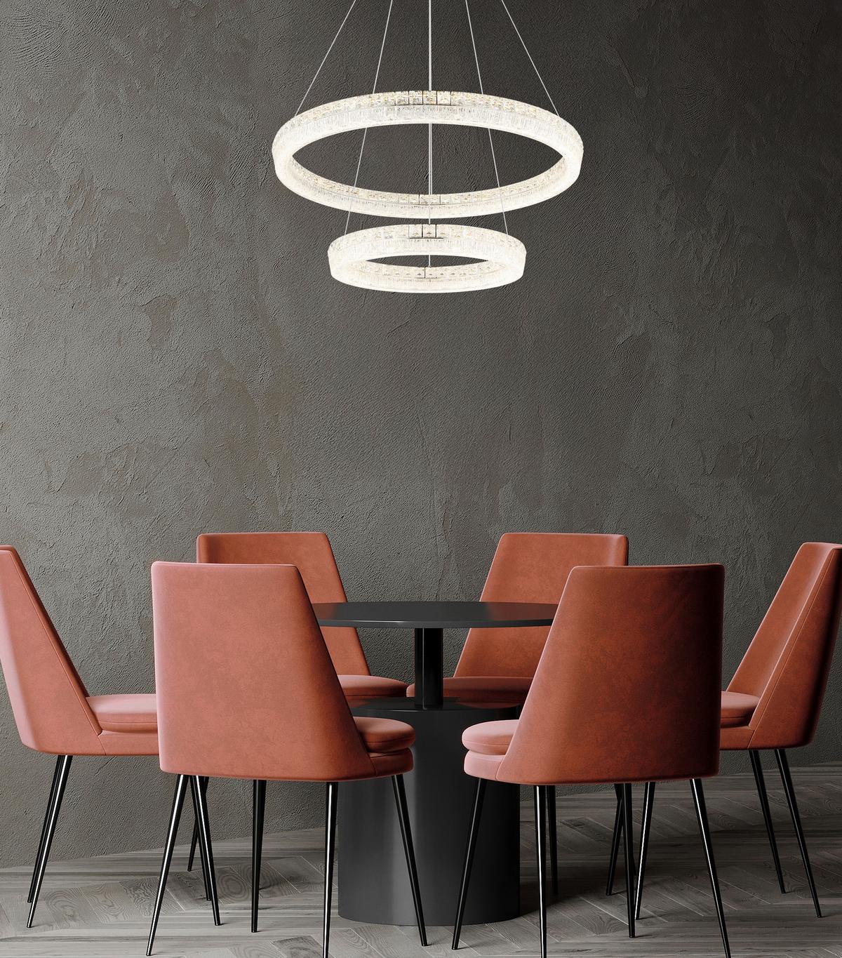 LED-Hängeleuchte Memory-Funktion - Klar/Chromfarben, Design, Glas/Kunststoff (80/120cm) - Globo