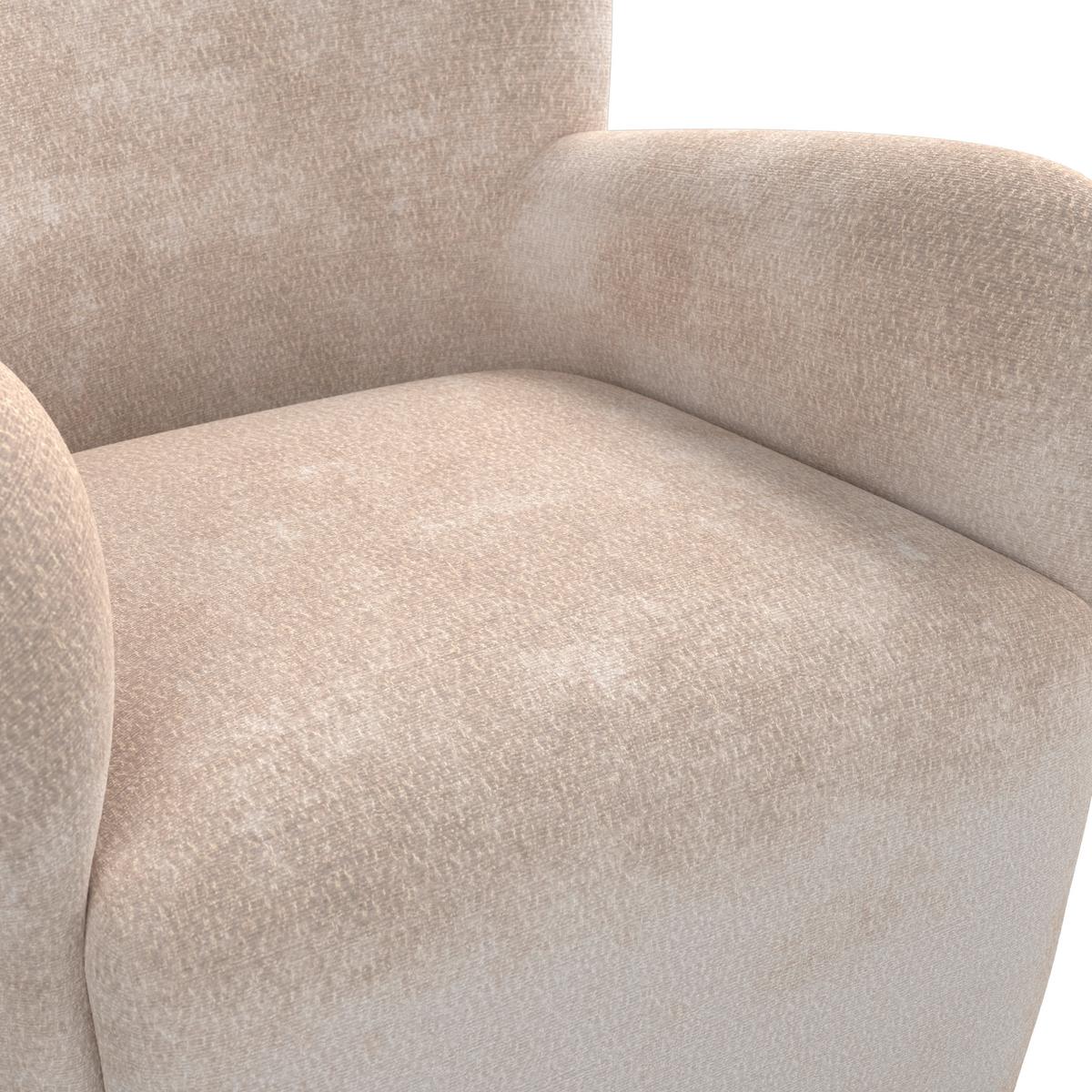 Kreslo LEA, béžová ženilka, max. 140 kg - prírodná farba/béžová, Modern, kov/drevo (76/85/84cm)