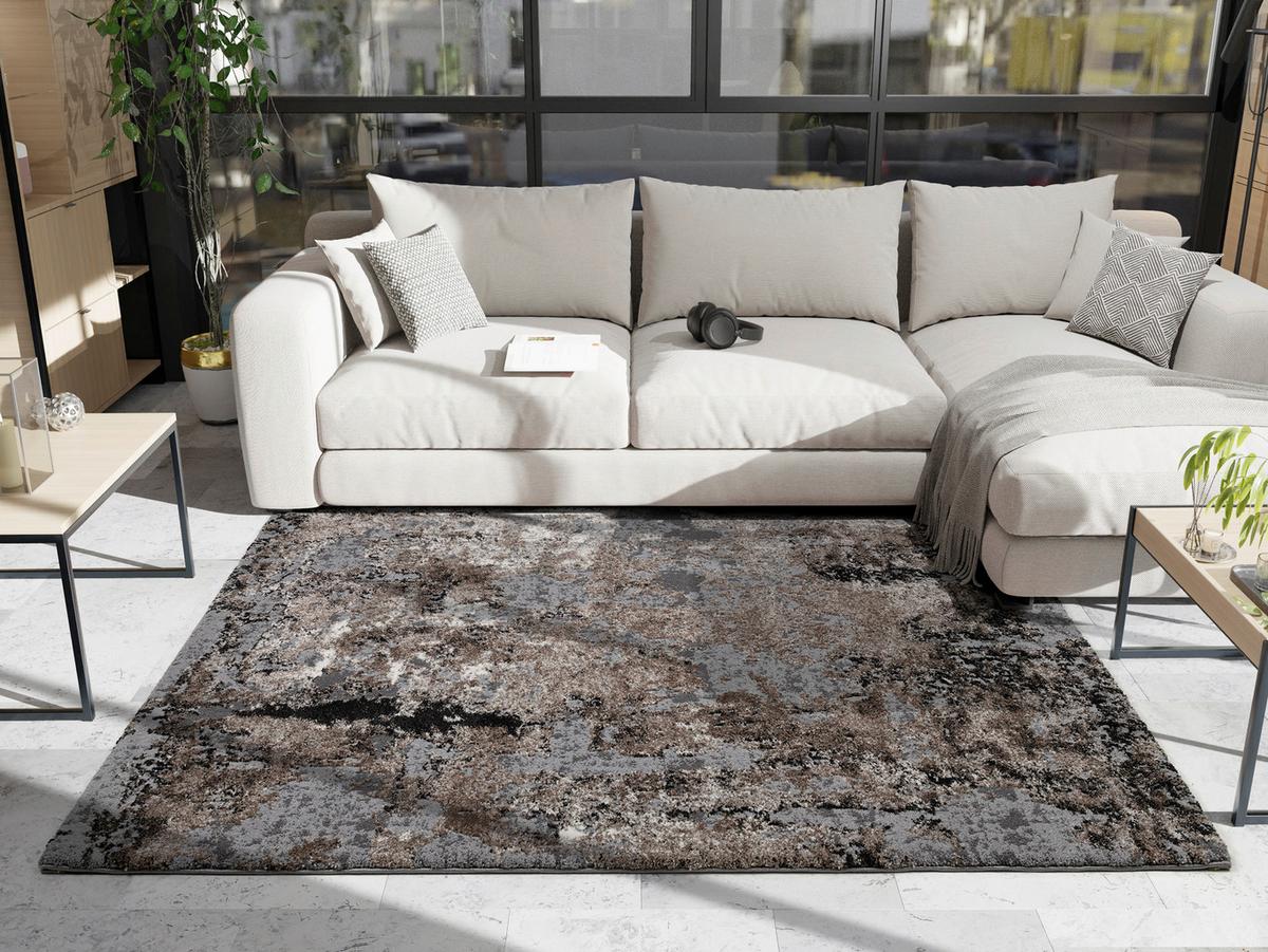 Webteppich Braun/Beige Timeline Quantum 140x200 cm - Beige/Braun, Design, Textil (140/200cm) - Novel