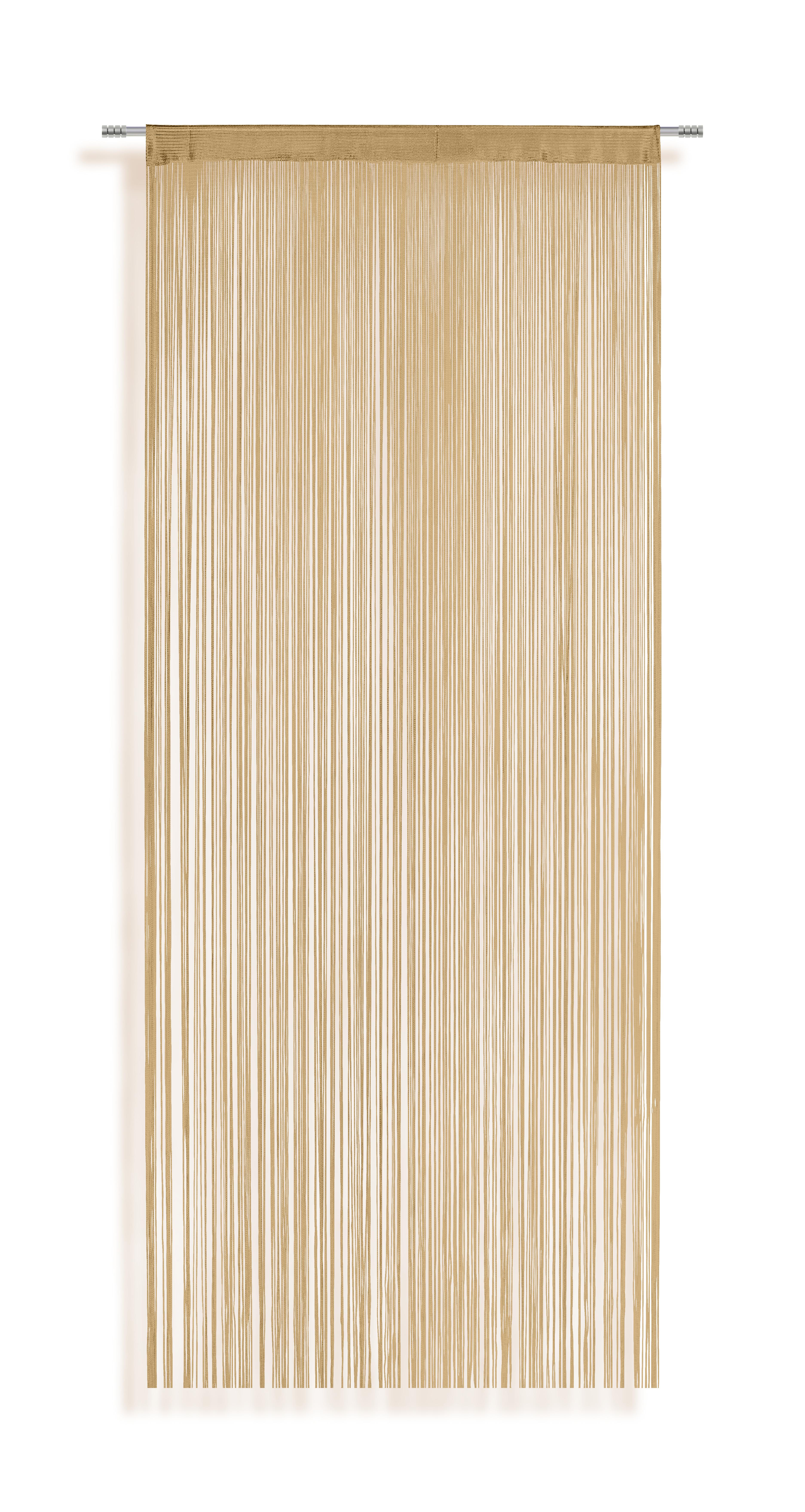 Fadenvorhang Stangendurchzug Marietta B: 90cm, Natur - Naturfarben, KONVENTIONELL, Textil (90/245cm) - Ombra