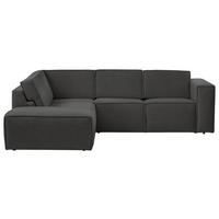 Ecksofa Dice Anthrazit 220x275 Cm - Anthrazit/Schwarz, MODERN, Textil (220/275cm) - Trendmanufaktur