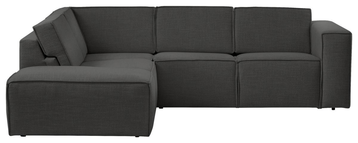 Ecksofa Dice Anthrazit 220x275 Cm - Anthrazit/Schwarz, MODERN, Textil (220/275cm) - Trendmanufaktur