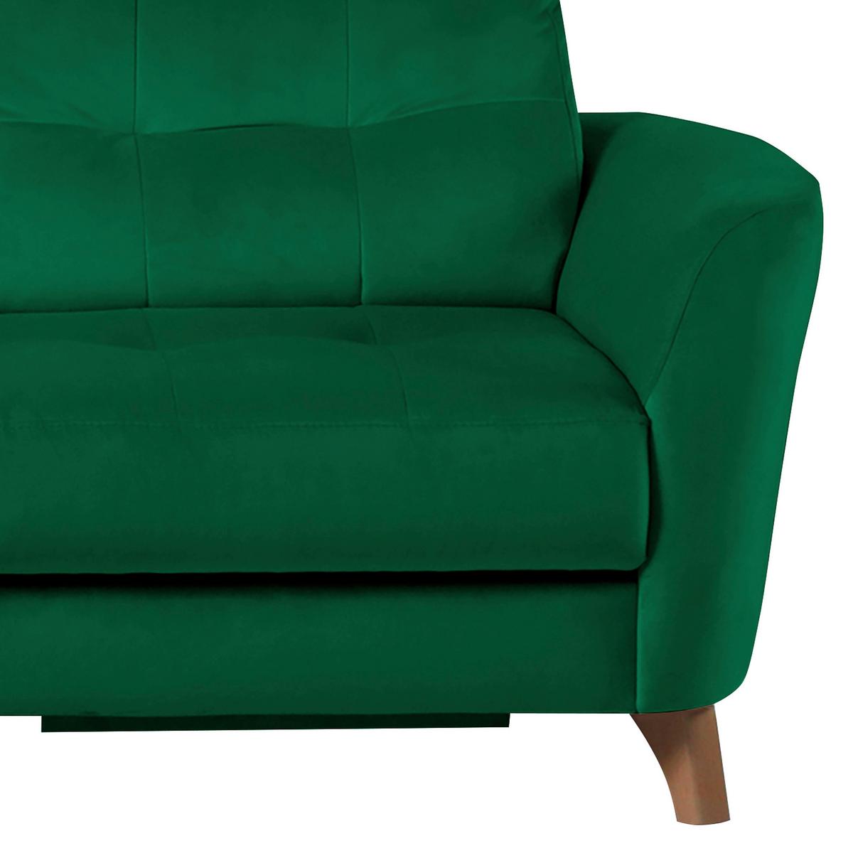 Ecksofa Nordic Dunkelgrün, S: 168 cm - Dunkelgrün/Buchefarben, Design, Textil (168/238cm) - Livetastic