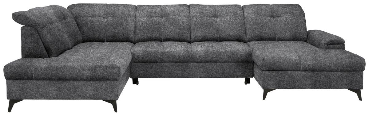 Rohová sedačka U SIERRA, levá, sivá INFINITY - šedá, Moderní, kov/textil (181-230/90-106/364cm) - Mömax