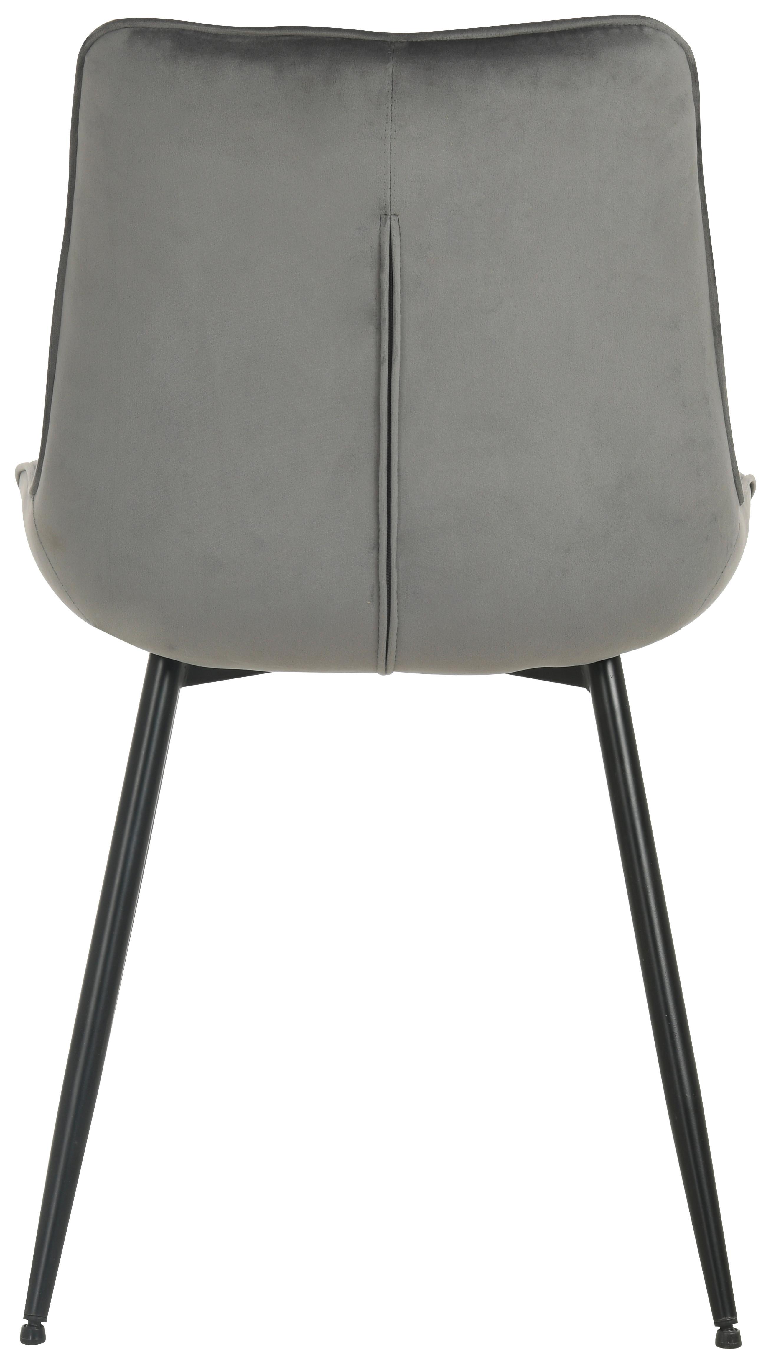 Stuhl Ravenna - Schwarz/Grau, MODERN, Holz/Textil (49/85/61cm) - MID.YOU