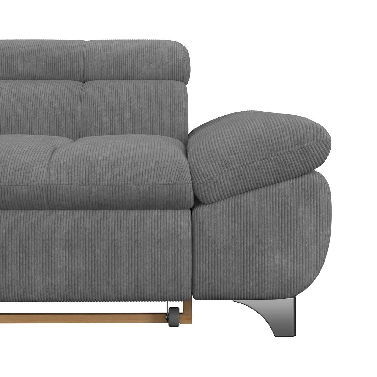 Ecksofa Gemini Anthrazit, B: 234cm - Chromfarben/Anthrazit, KONVENTIONELL, Textil (234/312cm)