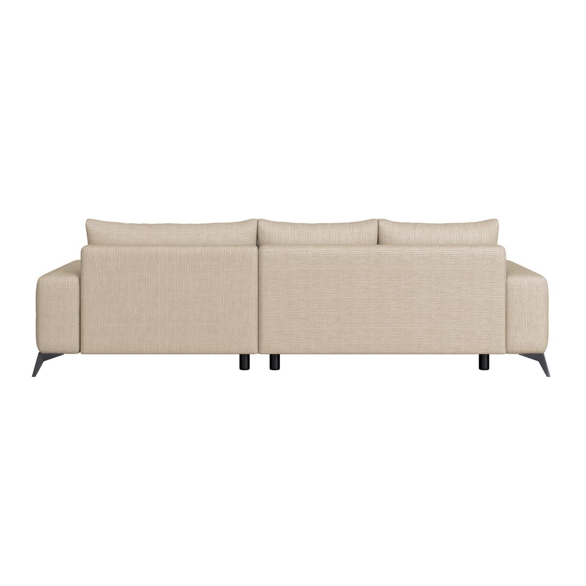 Ecksofa Mauro Beige, Mit Schlaffunktion - Beige/Schwarz, Trend, Textil (290/175cm) - Luca Bessoni