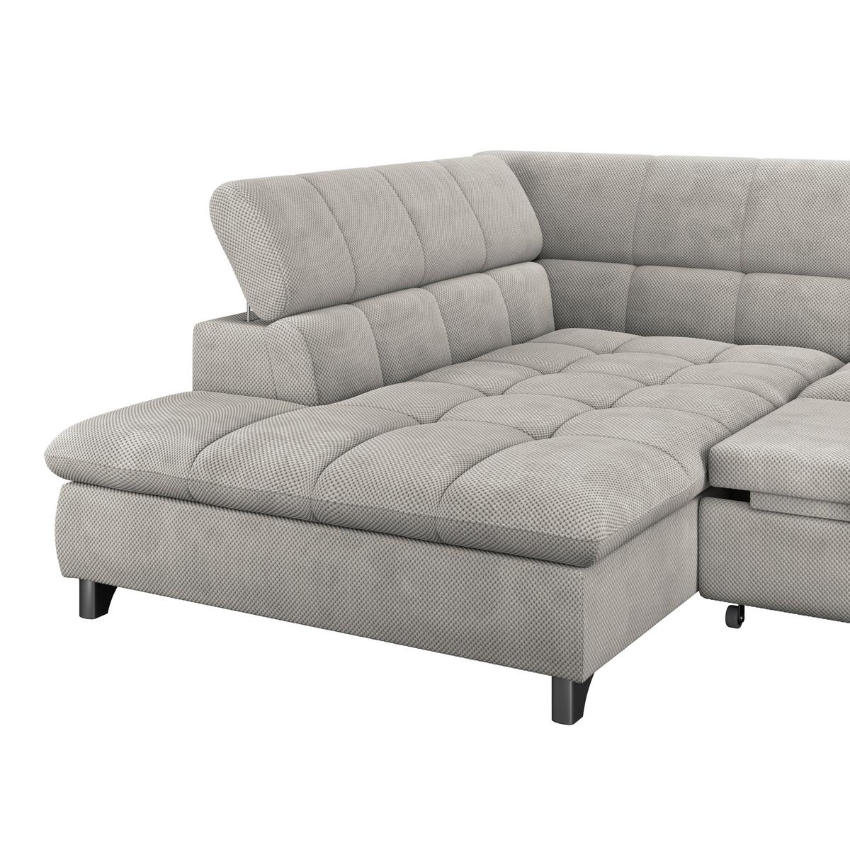 Ecksofa Gemini Naturfarben, B: 234cm - Chromfarben/Beige, KONVENTIONELL, Textil (234/312cm)