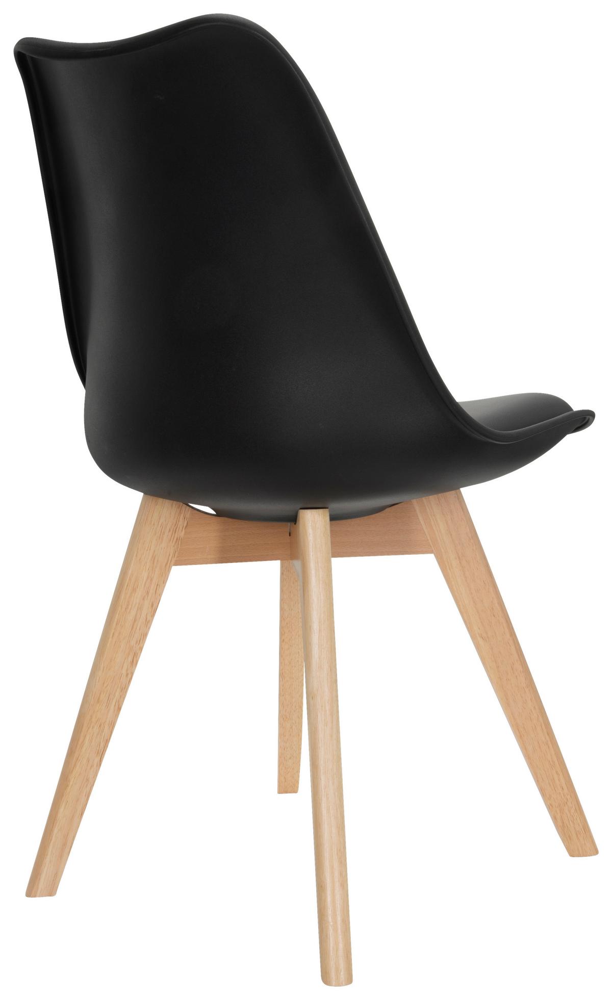 Stuhl-set 4er Scandi Schwarz - Buchefarben/Schwarz, MODERN, Holz/Kunststoff (48/87/56cm) - MID.YOU