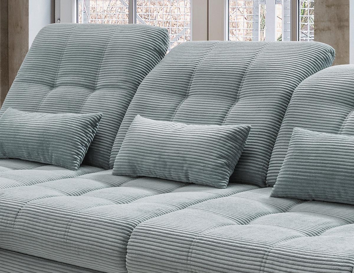 Ecksofa Mit Bettkasten Rigatti Blau S: 184x314 Cm - Schwarz/Hellblau, MODERN, Textil (184/314cm) - Livetastic