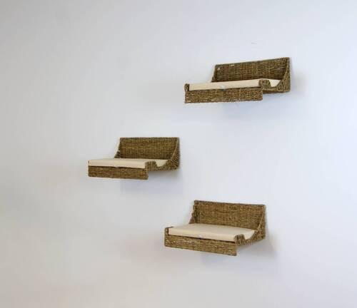 Wandmulde Sammy Naturfarben L: 40 Cm - Naturfarben, Naturmaterialien/Metall (40/25/15cm)