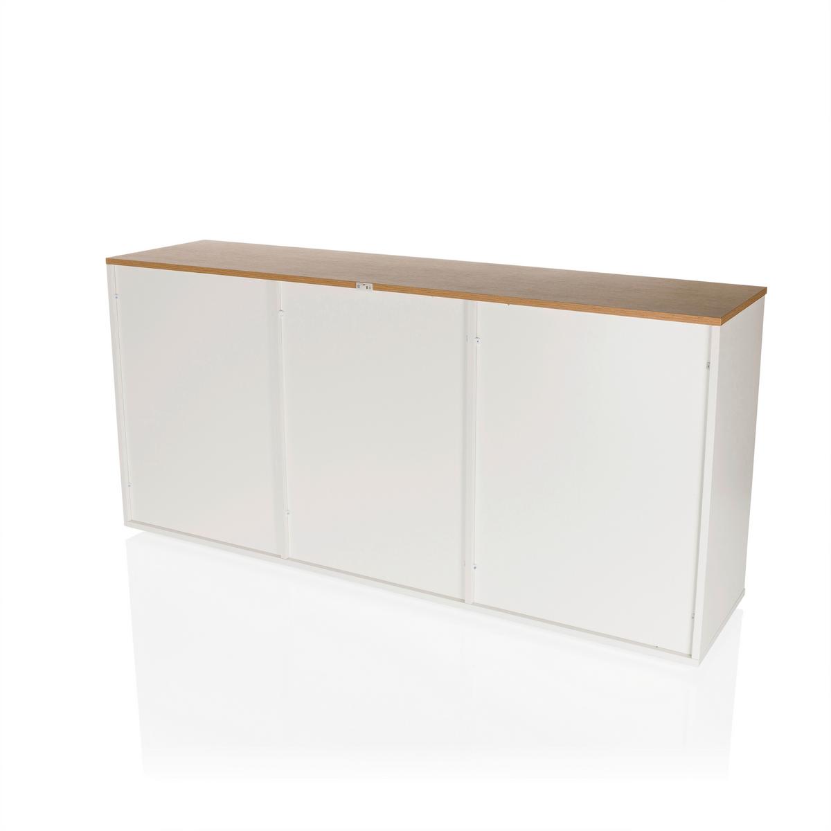 Sideboard Kelo S Weiß/eichefarben B: 160 Cm - Eichefarben/Weiß, MODERN, Holzwerkstoff (160/76/40cm) - MID.YOU