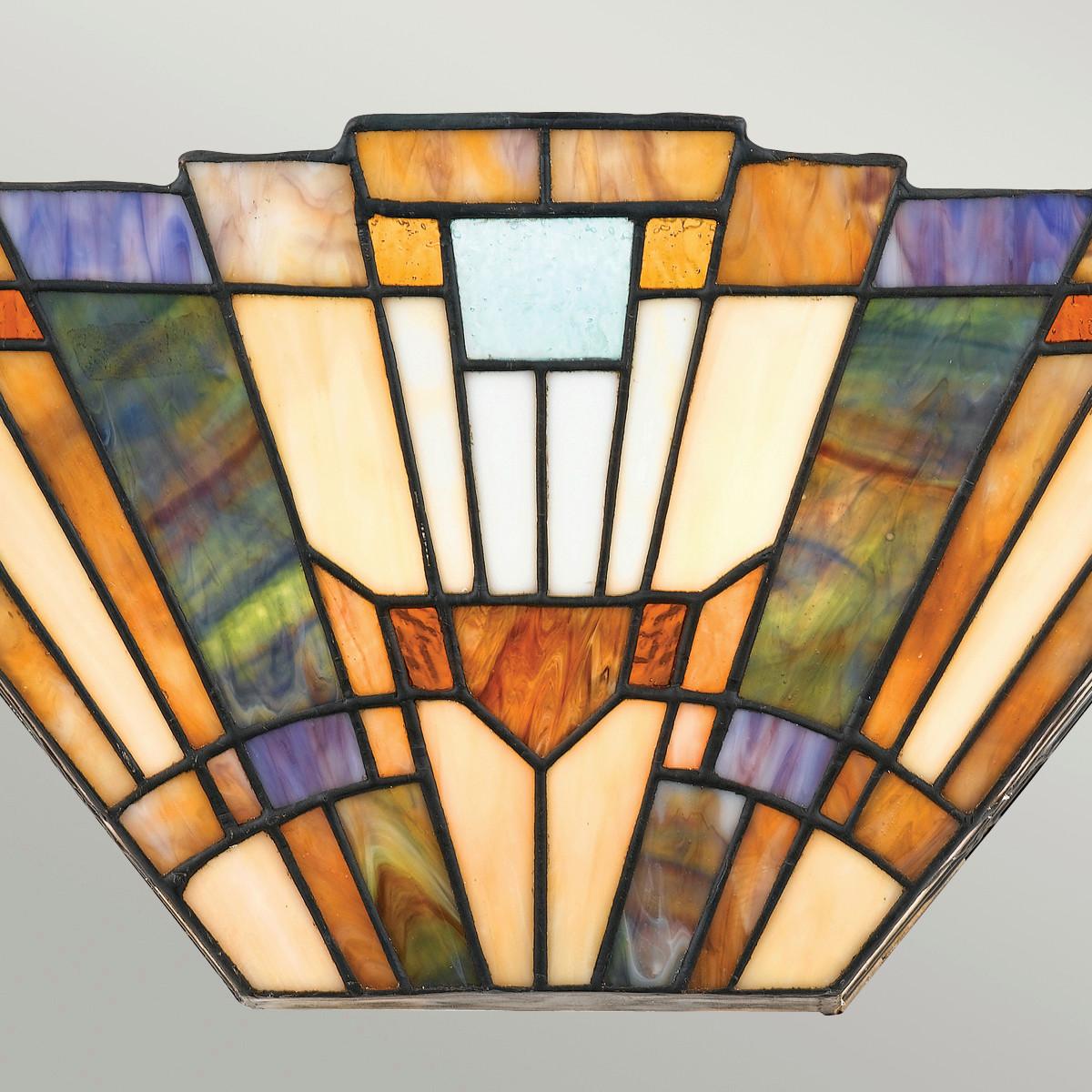 Wandleuchte Qz-Inglenook-Wu  Tiffany - Bronzefarben, Natur, Glas/Metall (40.6/17.8/14cm) - Elstead Lighting