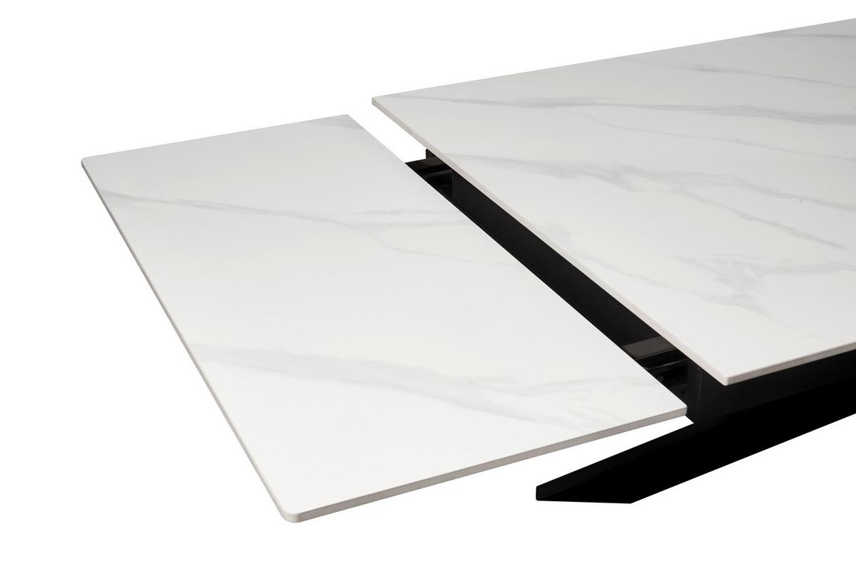 Rozťahovací stôl LEON 180-260x90 - čierna/biela, Modern, kov/keramika (180-260/90/76cm) - Premium Living