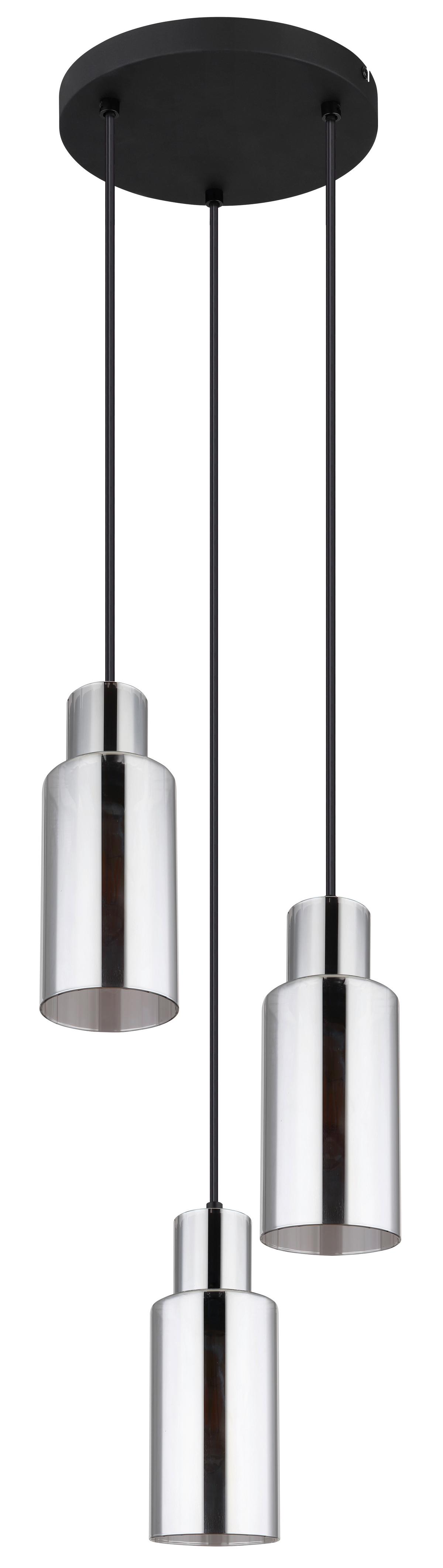 Hängeleuchte 15708-3h - Schwarz, Basics, Glas/Metall (32/120cm) - Globo