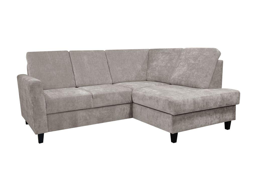 Rohová sedačka ALTON, pravá, sivohnedá ženilka - čierna/taupe, Konventionell, drevo/textil (211/91/166cm)
