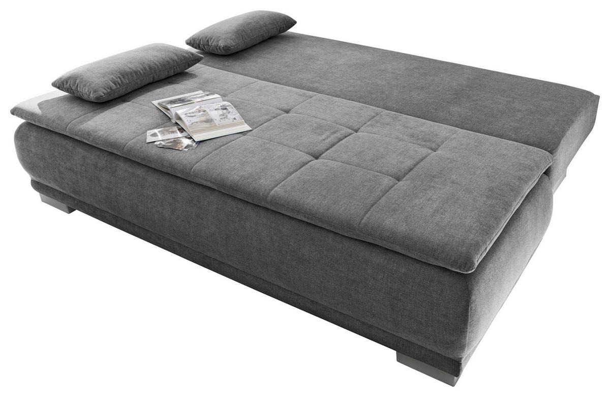 Rozkládací pohovka Luigi tmavě šedá - barvy stříbra/tmavě šedá, Moderní, kompozitní dřevo/textil (208/93/105cm) - MID.YOU