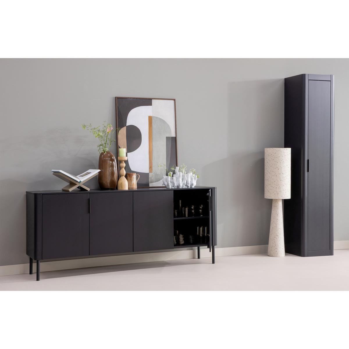 Sideboard Gunnar Schwarz B: 201 Cm - Schwarz, Design, Holz (201/85/44cm) - Livetastic