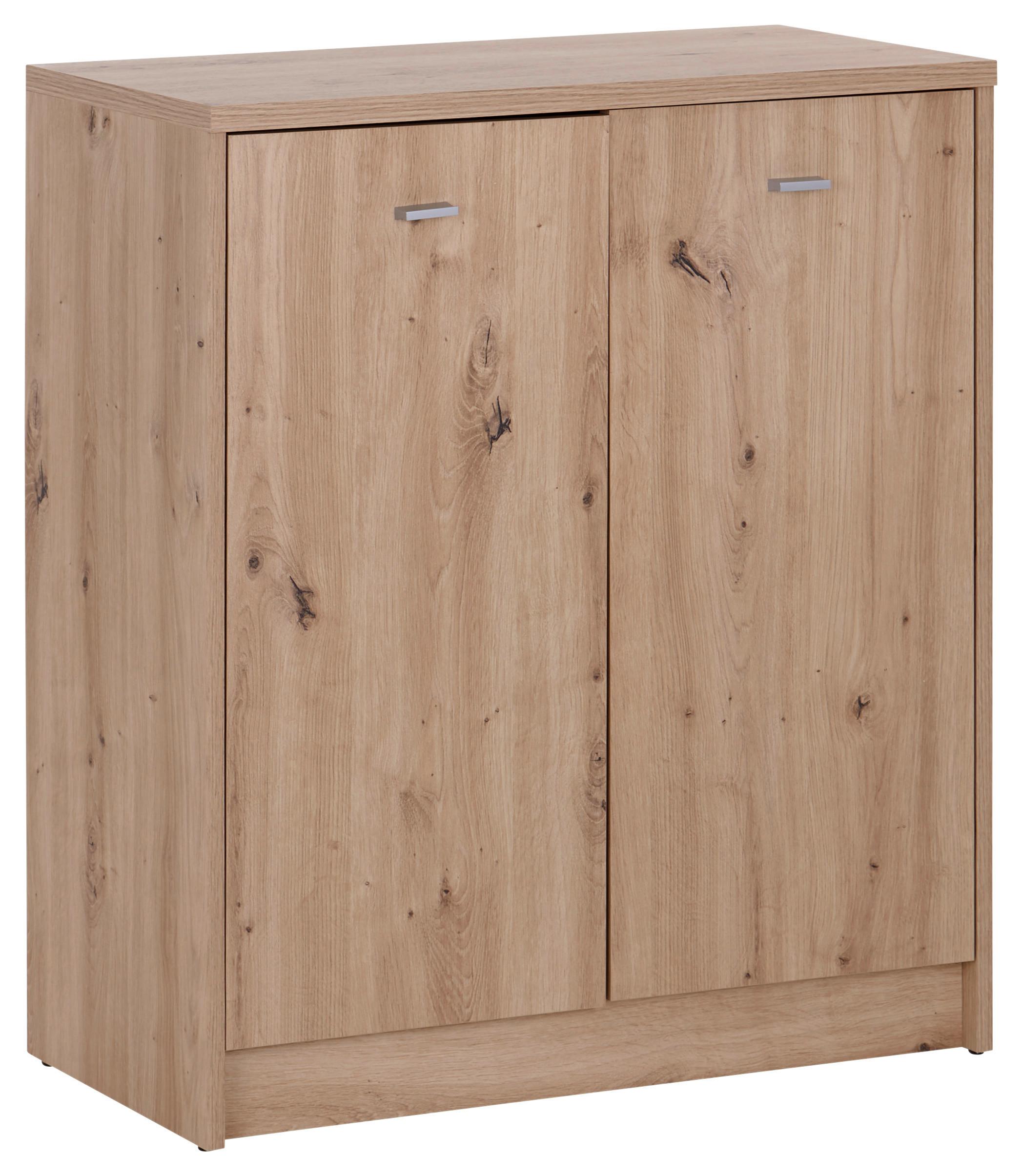 Eichefarbene Kommode mit zwei Türen