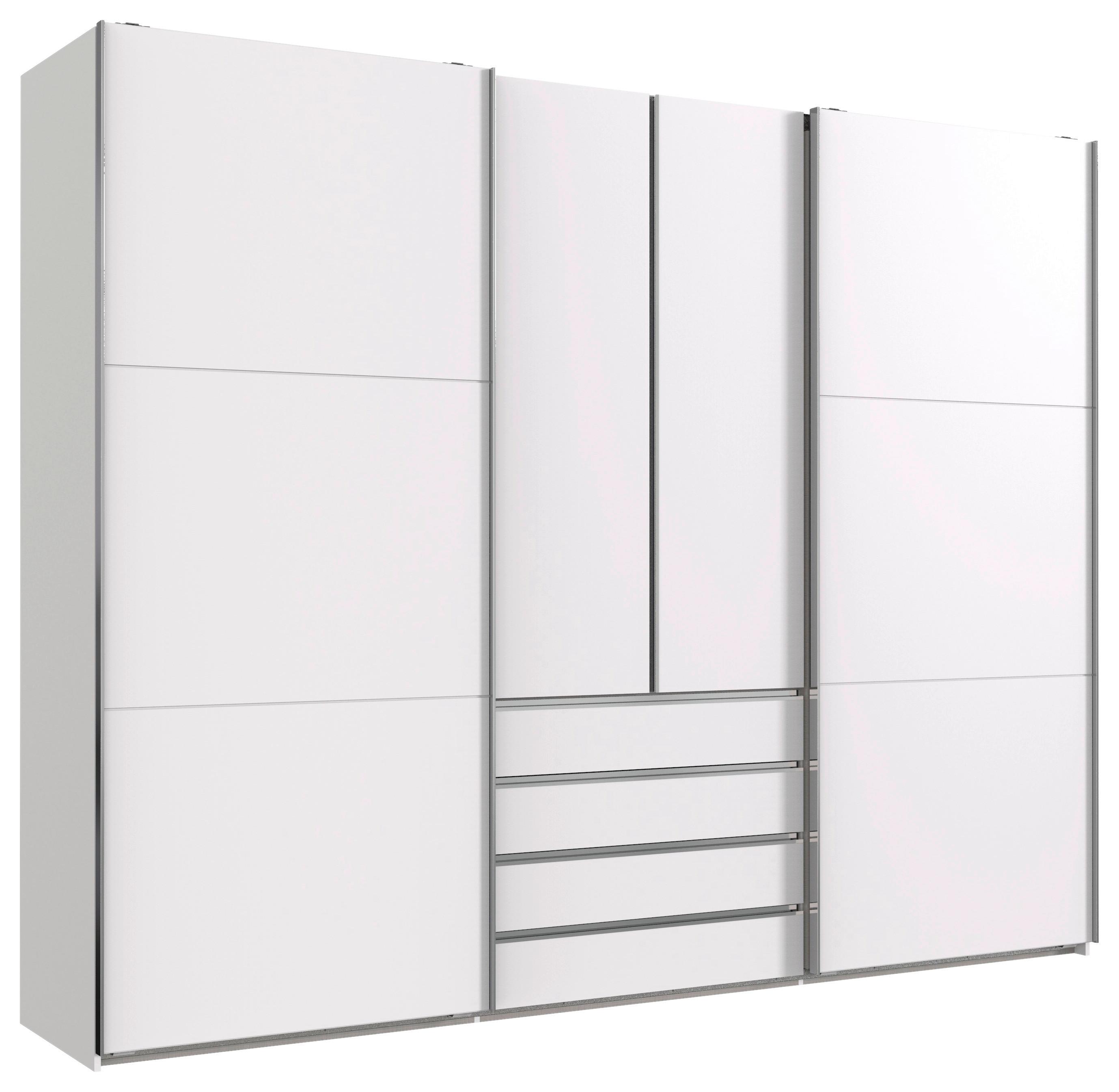 Schwebetürenschrank Mit Laden B: 300 cm Magic, Weiß - Weiß, MODERN, Holzwerkstoff (300/236/65cm) - MID.YOU