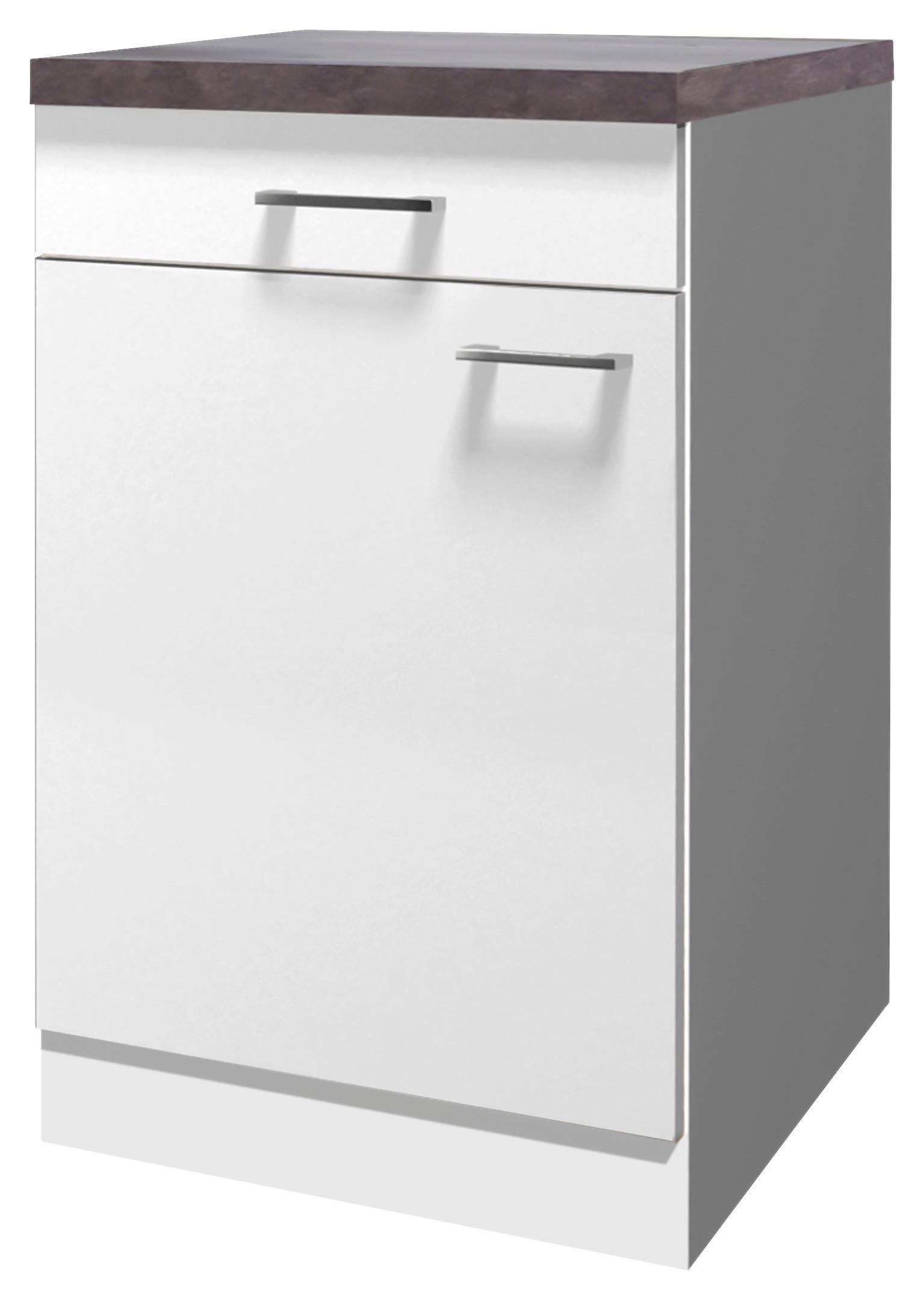 Küchenunterschrank Lucca Weiß B: 50 cm - Graubraun/Weiß, KONVENTIONELL, Holzwerkstoff (50/85/60cm) - FlexWell