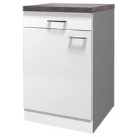 Küchenunterschrank Lucca Weiß B: 50 Cm - Graubraun/Weiß, KONVENTIONELL, Holzwerkstoff (50/85/60cm) - FlexWell