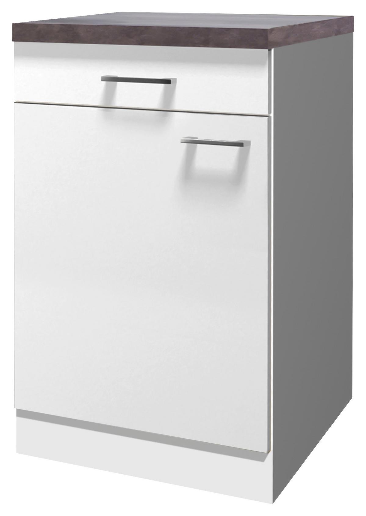 Küchenunterschrank Lucca Weiß B: 50 Cm - Graubraun/Weiß, KONVENTIONELL, Holzwerkstoff (50/85/60cm) - FlexWell