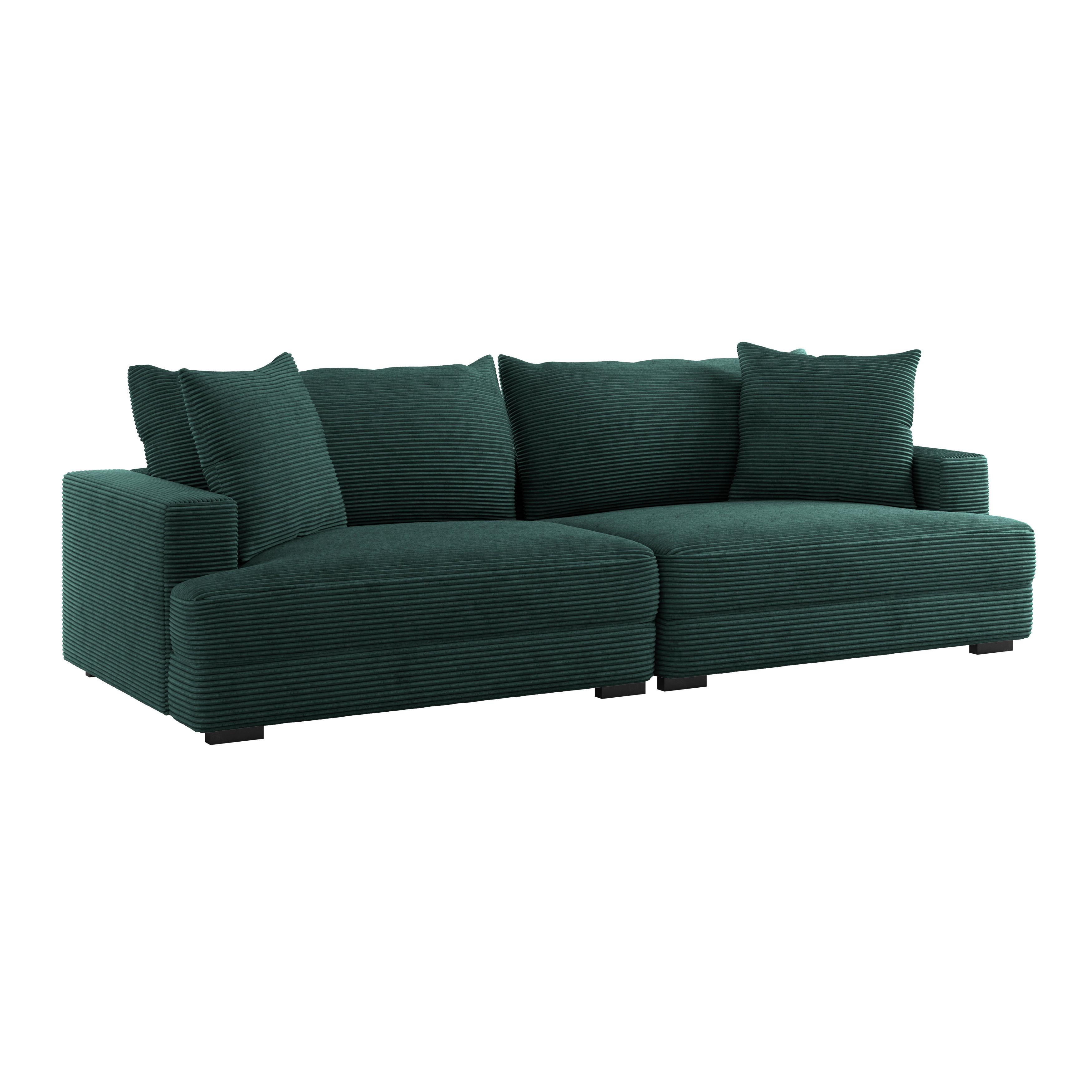 Big Sofa Pelle Mit Kissen B: 261 Cm Waldgrün