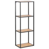 Falipolc Seaford - tölgyfa színű/fekete, Trend, faalapú anyag/fém (37/108/24cm) - MID.YOU