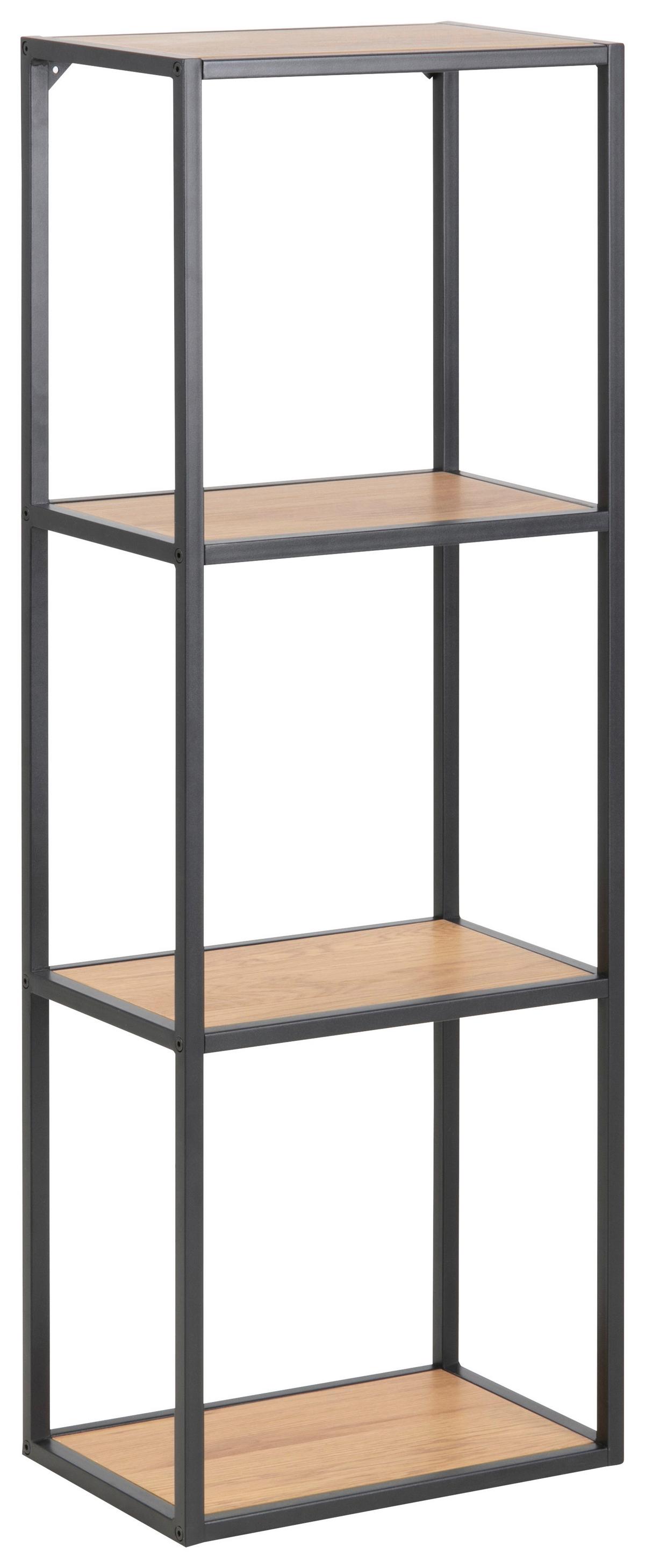 Falipolc Seaford - tölgyfa színű/fekete, Trend, faalapú anyag/fém (37/108/24cm) - MID.YOU