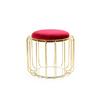 Beistelltisch/pouf 2 In 1 Comfortable Gold/rot - Rot/Goldfarben, Basics, Glas/Holzwerkstoff (50/50/45cm) - Kayoom