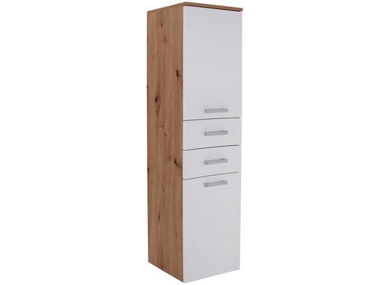 Midischrank Rimini B:38cm Weiß/ Artisan Dekor - Eichefarben/Weiß, KONVENTIONELL, Glas/Holzwerkstoff (38/142/33cm) Midischrank Rimini B:38cm Weiß/ Artisan Dekor - Eichefarben/Weiß, KONVENTIONELL, Glas/Holzwerkstoff (38/142/33cm)