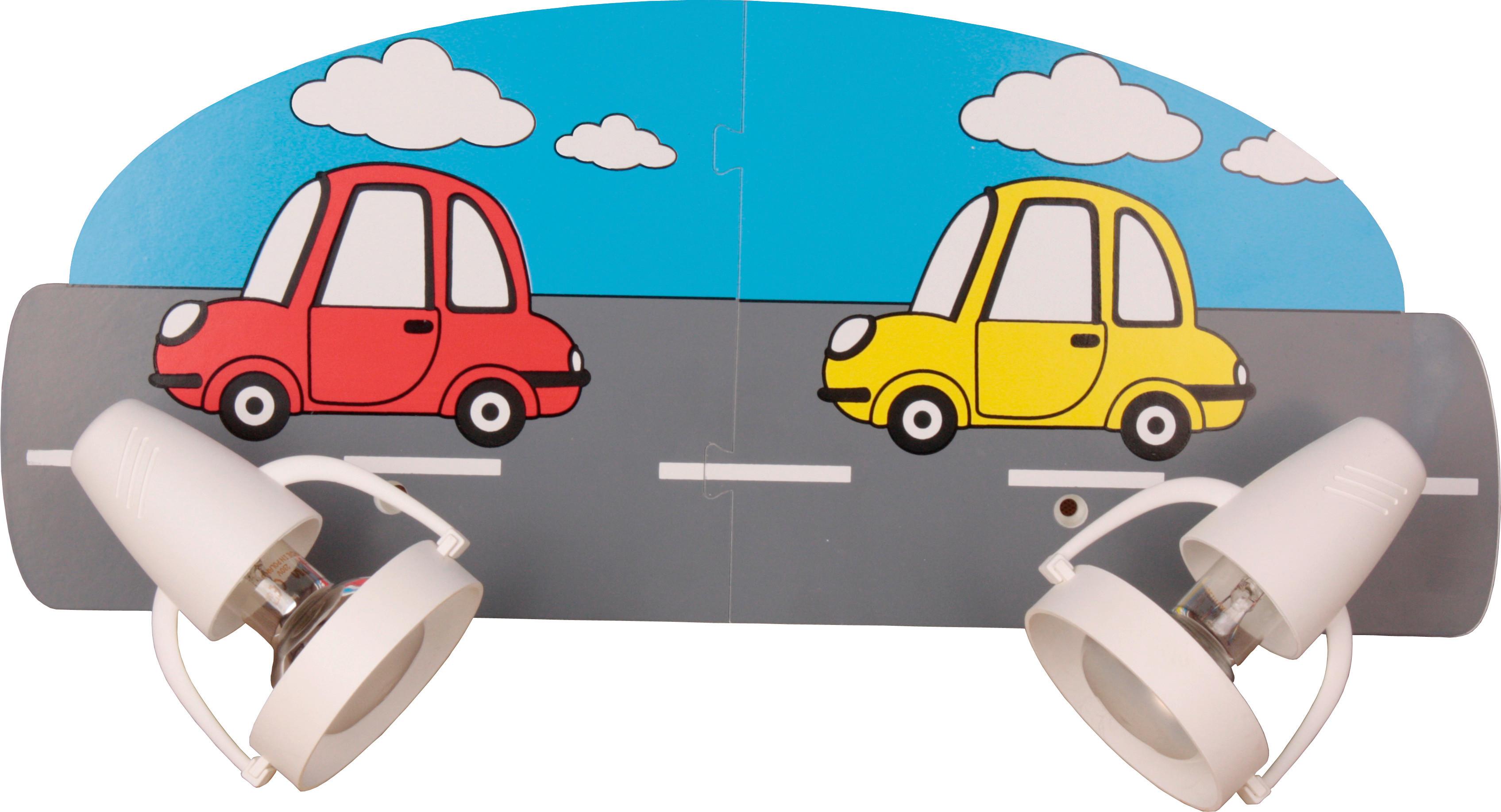 Kinderwandleuchte 5223208 Autos 2-Fl - Blau/Gelb, Basics, Holzwerkstoff/Kunststoff (18/45/16cm)