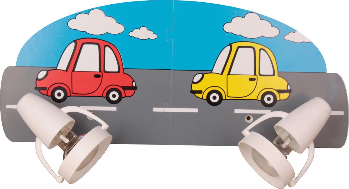 Kinderwandleuchte 5223208 Autos 2-Fl - Blau/Gelb, Basics, Holzwerkstoff/Kunststoff (18/45/16cm)