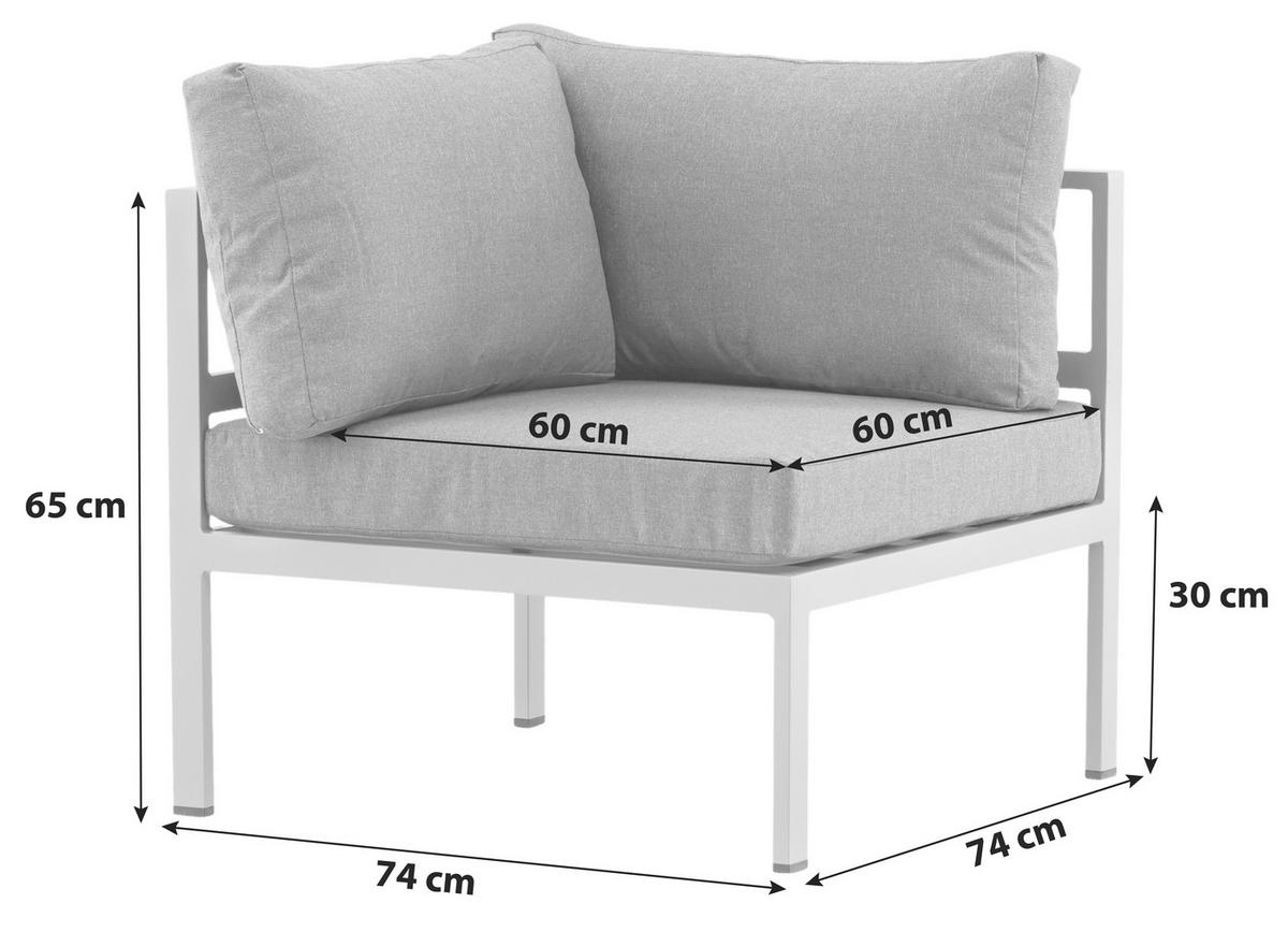 Loungeeckteil Copacabana - Pastellgrün/Grau, KONVENTIONELL, Metall (74/65/74cm) - Gardenson