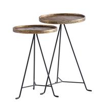 BEISTELLTISCHSET Goldfarben 2-teilig - Goldfarben/Schwarz, Design, Metall - Livetastic